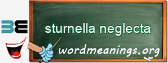 WordMeaning blackboard for sturnella neglecta